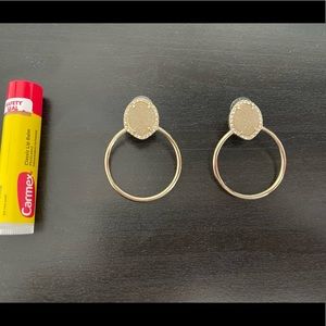 Bauble bar gold sparkle hoops.